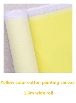1.61 m pločio geltonos spalvos, gruntuota drobė grynos medvilnės dažymas tiesioginės medžiagos 60in