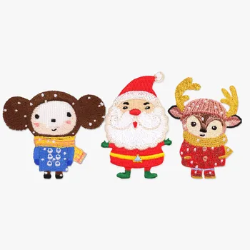 1 Gabalas mielas gyvūnų pleistrai Kalėdų cuton lopai drabužių, siuvinėjimas, animacinių filmų, mados drabužiai mažas 