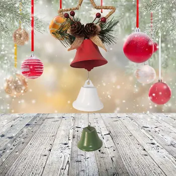 1 krūva Kalėdų Kabinti Jingle Bells atostogų Geležies varpai su Bowknot namų amatų pakabukas Vestuvių Helovinas Kalėdų Dekoro