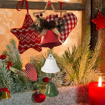 1 krūva Kalėdų Kabinti Jingle Bells atostogų Geležies varpai su Bowknot namų amatų pakabukas Vestuvių Helovinas Kalėdų Dekoro