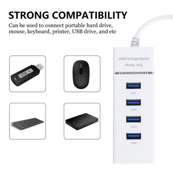 1 Vnt 4 Prievadų USB šakotuvas 2.0 Adapteris, Splitter Kelių Plėtros Kabelio Adapteris