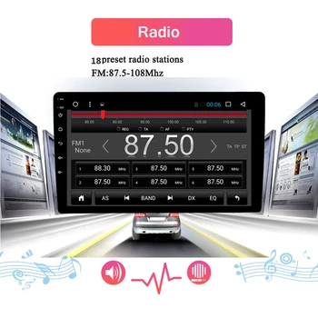 10.1 COLIŲ Android 9.1 Automobilio Radijo Garso Stereo Autoradio daugialypės terpės Grotuvas, GPS Navigacija, Bluetooth, WIFI Mirrorlink 2din DVD NR.
