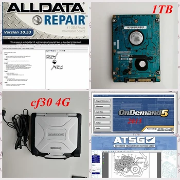 10.53 Alldata ir mitchell užsakomąsias ATSG 2012 m. įdiegta ir nešiojamas cf30 4G su 1 TB HDD Auto datas Diagnostikos Įrankiai