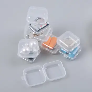 10 Gabalas Daug Mini Nešiojamas Mažas Kvadratas Plastiko Tablečių Dėžutės Aišku, Saugojimo Dėžutė Papuošalų Atveju Auskarai Atveju Makiažas Organizatorius 2020 M.