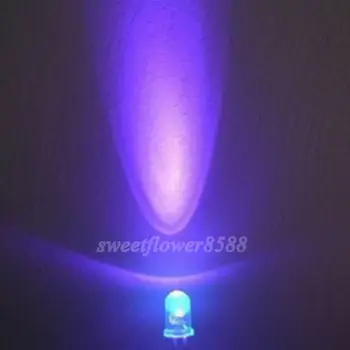 1000pcs 3mm, Violetinė, UV LED Super Bright Light Ultra Viole Naujas