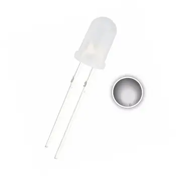 1000PCS 5mm Baltas Išsklaidytos LED Diodų Turas Šviesos Diodų 20mA 5 mm LED Lempos Plataus Kampo Per Skylę