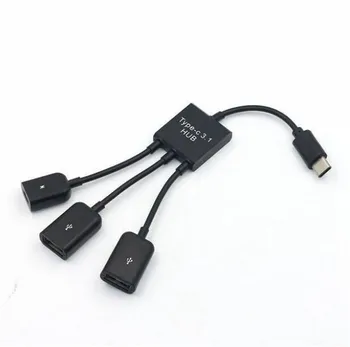 100vnt 3 1 Tipo C 3.1 Male į USB 2.0 Moterų OTG Kabelis Multi Port HUB Priimančiosios Adapteriai aksesuaras ryšulių samsung s8 s9