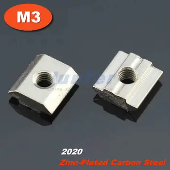 100vnt/daug M3 T Stumdomas Riešutų Bendrosios Lizdas 6 Padengti Cinko Anglies Plieno, Aliuminio Reikmenys 2020 Aliuminio Profilis