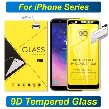 100vnt Didmeninė 9D Visiškai Padengti Grūdinto Stiklo Screen Protector, iPhone, 12 Mini Pro 11 Max 8 7 Plius 6 SE2 XS MAX XR X Box