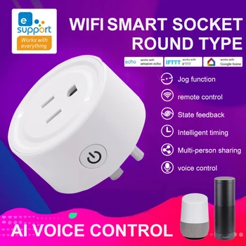 10A EWeLink MUMS/UK Plug Wifi Plug Laiko Funkcija, Balso Kontrolės Smart kištukinis Lizdas, Dirbti Su Alexa 