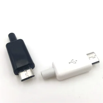 10Sets/Daug Surinkti Micro USB 2.0 Male Kištukas 5P Suvirinti Kištukas 