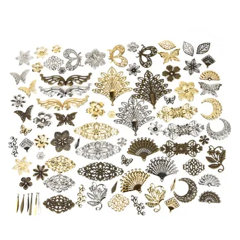 10vnt Aukso/Antikvariniai Aukso/Rodis Aštuoni Žiedlapiai, Gėlės Filigranas Metalo Amatų Papuošalai Priėmimo 
