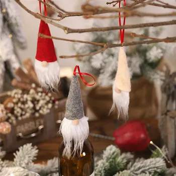 10vnt Kalėdų Santa Pasisekė Gnome Ornamentu Raudonojo Vyno butelio Dangtelį Festivalis Šalis Kalėdos Lango Vitrina Lėlės Kalėdų Senelio pakabukas
