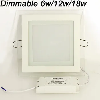 10vnt Pritemdomi LED Panel Downlight Kvadratinių Stiklo Skydelio Apšvietimas Didelio Ryškumo Lubų Nišoje Žibintus, Namų SMD5630 AC85-265V