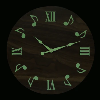 12 Colių Naktį Žibintai Laikrodis Silent Sieninis Laikrodis Namų Gyvenamojo Kambario, Virtuvės, Biuro Apdailos Sieniniai Laikrodžiai Mada - Muzikos Pastaba
