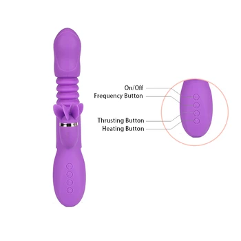 12 Dažnio Šildymo Vibracija Ietis Ištraukiama Vibratoriai Roating Klitorio Stimuliatorius G-Spot Makšties Massager Sekso Žaislai Moterims