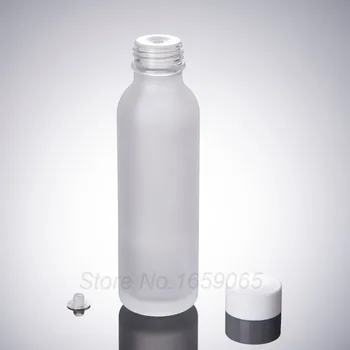 150G matinio stiklo grietinėlės indelį w baltos spalvos Dangtis Pakuotė stiklinis buteliukas tuščias makiažas vandens kosmetikos konteinerių Daugkartiniai Buteliai
