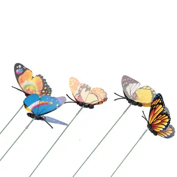 15VNT Spalvos Atsitiktinės Sodo Meno Butterfly Garden Dekoro 3D Sodo Papuošalas Gražus Dirbtinės Vejos Apdailos Vazonas