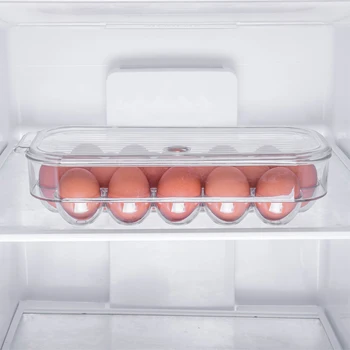 16 Tuščių Plastikinių Kiaušinių Laikiklis Šaldytuvas Su Atidaromu Dangteliu Šaldytuvo Laikymas Organizatorius Saugos Kiaušinių Laikymo Dėžutė Kiaušinių Dėžutę