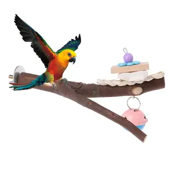 1pc Pet Žaislas Paukščiui Narvo Laktos Stovėti Platforma Papūga Žaislai Leteną Šlifavimo Įkandimų Žaislas Su Bell Parrot Paukščių Mokymo Naminių Reikmenys