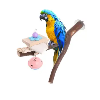 1pc Pet Žaislas Paukščiui Narvo Laktos Stovėti Platforma Papūga Žaislai Leteną Šlifavimo Įkandimų Žaislas Su Bell Parrot Paukščių Mokymo Naminių Reikmenys