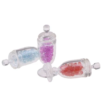 1Pcs 1/12 Mini Dervos Saldainiai Jar Miniatiūriniai Lėlių Priedai Modeliavimas Saldainiai, Butelis Modelis Žaislas Doll House Dekoro