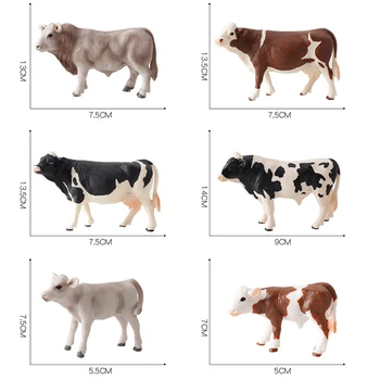1pcs 14cm Modeliavimas Gyvūnų Modelio Karvė, Jautis Statinio Žaislų Dekoravimo, Ornamentų 5.5 colių Bull Žaislas Laukinis Gyvenimas Duomenys Vaikams Vaikams