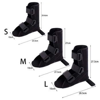 1PCS Juoda Reguliuojamas Minkštas Kojos Lūžis Atkūrimo Įtvaras Padų Įtvaras Palaiko Reabilitacijos Dirželis S M L