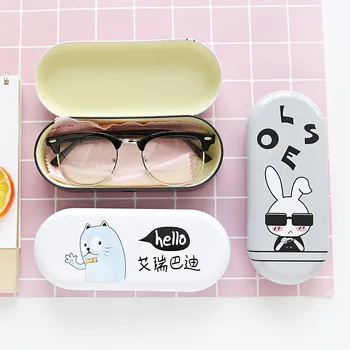 1pcs Korėja švarus šviežios alavuotoji skarda akiniai, dėžutė moterų animacinių filmų kūrybos studentų akinius saugojimo langelį siųsti akinius medžiaga