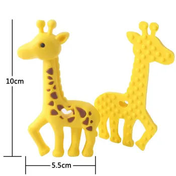 1pcs Maisto kokybės Silikono Kūdikių Teether Žindukas Pakabukas Žirafa Kramtyti Silikono Granulių Elnias Lazdele Biter Vaikams, Produktai, Žaislai