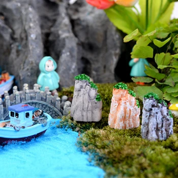1PCS Mini Rockery Valtis Statymų PASIDARYK pats Sakai Amatų Pasakų Sodo Gnome Ornamentu Jardin Ežero Vandenyno Miniatiūriniai Terariumai, Apdailos Įrankiai