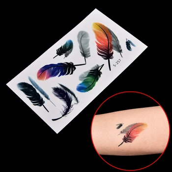 1pcs Vandeniui Laikina Tatuiruotė Lipdukas ant kūno menas Spalva 3D plunksnų moterų tatuiruotė Vandens Perdavimo netikrą tatuiruotę flash tatuiruotė