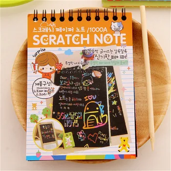 1set Vaizduotę, Kūrybinį Vystymąsi Kanceliarinės prekės Su Rašikliu Scratchbook Nulio Lipdukas Pastaba Knygos, Piešimo Sketchbook Vaikų Dovanų