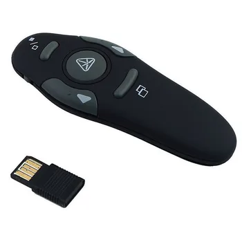 2.4 GHz Wireless Presenter Raudonojo Lazerio Patarimų Pen USB Imtuvas RF Nuotolinio Valdymo Puslapis Ruožtu PPT 