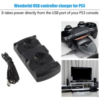 2 in 1 Dvigubas įkrovimo dokas įkroviklio Sony PlayStation3 Wireless controller for PS3 valdiklio Karšto visame Pasaulyje