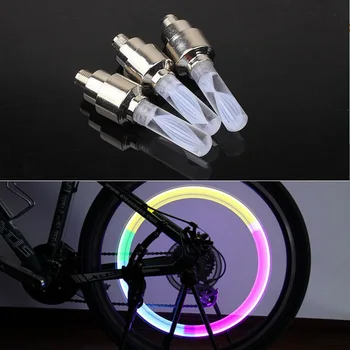 2 vnt dviračių žibintai kalnų keliu, dviračių šviesos žibintai LED Padangos, Padangų Vožtuvas Dangteliai Rato stipinai 7 spalvų LED Šviesos auto lempos lempos