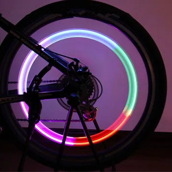2 vnt dviračių žibintai kalnų keliu, dviračių šviesos žibintai LED Padangos, Padangų Vožtuvas Dangteliai Rato stipinai 7 spalvų LED Šviesos auto lempos lempos
