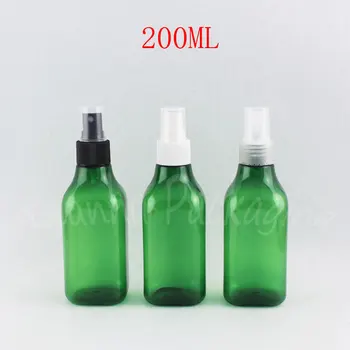 200ML Žalias Kvadratas Plastikinio Butelio , 200CC Tuščias Kosmetikos Konteinerių , Tonerio / Kvepalai Pakuočių Buteliukas ( 30 VNT/Lot )