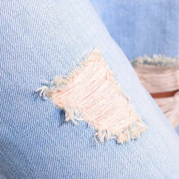 2018 Aukšto juosmens ripped jeans moteriškos kelnės pieštuku jean Pietų Korėja prarasti haremas apkarpyti kelnės