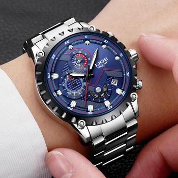 2018 LIGE Žiūrėti Vyrų Mados Sporto Kvarcinis Laikrodis, Mens Watches Top Brand Prabangių Verslo Vandeniui Žiūrėti Relogio Masculino relojes