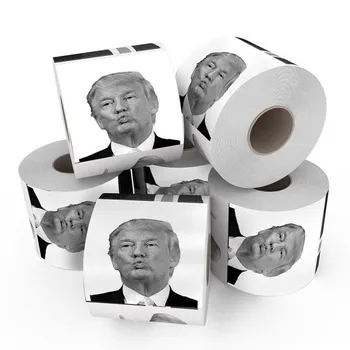 2018 Naujas Juokingi Tualetinio Popieriaus Donald Trump Humoro Tualetinio Popieriaus Ritinėlis Naujovė Juokinga Pabučiuoti Dovaną Išdaiga, Pokštas