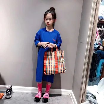 2019 m. vasarą medvilnės suknelė kūdikių mergaičių Atvira nugara spausdinti ilga suknelė vaikai princesė drabužius nemokamas pristatymas ws472
