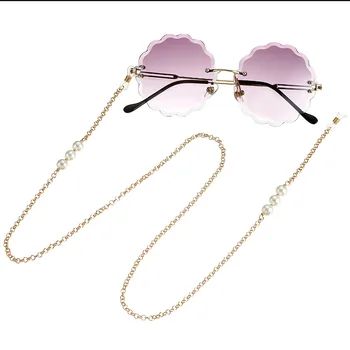 2020 Elegantiškos Mados Paprasta Sumodeliuoti Perlų Rankų darbo Karoliukai, Akiniai, Grandinės Apynasrio Anti-Drop Akiniai, akiniai nuo saulės Laidą priedai