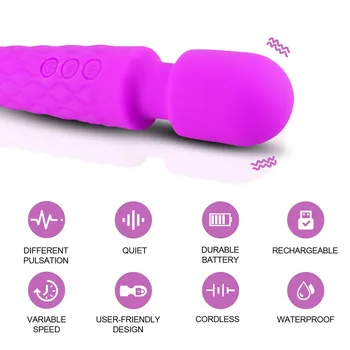 2020 Galingas AV Vibratorius Magic Makšties Lazdelės Klitorio Stimuliatorius Vibratoriai Sekso Žaislai Moterims, G Vietoje Masturbator USB Dildo