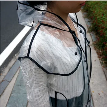 2020 m. Europos moterų mados kilimo ir tūpimo tako mergina skaidrus lietpaltis nuo lietaus kailis parduoti kaip karšto papločiai stiliaus, PVC, atsparus vandeniui sluoksnį lietaus pavara