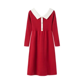 2020 m., moterų megzti suknelę moterų rudenį ir žiemą naujasis prancūzijos temperamentas mažas sijonas, apimantis mėsos sumažinti amžius