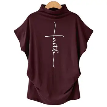 2020 Mados tikėjimo Raides, Print T-Marškinėliai Moterims Topai Marškinėliai Marškinėlius Moterų Plius Dydis