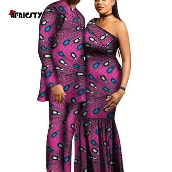 2020 Meilužis Porų Drabužius Afrikos Suknelės Moterims afrikos suknelės poroms Marškinėliai ir Kelnės Rinkiniai Spausdinti Ilga Suknelė wyq426