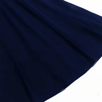 2020 Metų Vasaros Mados High Street Suknelė Moterims Peter Pan Apykaklės Prabangus Aukso Siuvinėjimai Trumpas Rankovės Vidurio Blauzdos Tamsiai Mėlyna Suknelė
