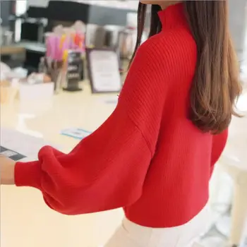2020 naujas stilius ponios šiurkščiavilnių vilnos megztinis šiltas, pavasarį, rudenį, žiemą atsitiktinis rankovėmis megztinis ilgas vientisos spalvos